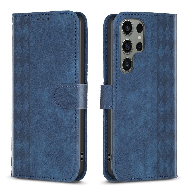 Plaid Embossed Leather Phone Case, For Samsung Galaxy A35, For Samsung Galaxy S24 Ultra 5G, For Samsung Galaxy A15, For Samsung Galaxy A25 5G, For Samsung Galaxy S23 5G, For Samsung Galaxy A55, For Samsung Galaxy S24+ 5G, For Samsung Galaxy S23 FE 5G  ...