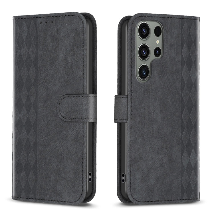 Plaid Embossed Leather Phone Case, For Samsung Galaxy A35, For Samsung Galaxy S24 Ultra 5G, For Samsung Galaxy A15, For Samsung Galaxy A25 5G, For Samsung Galaxy S23 5G, For Samsung Galaxy A55, For Samsung Galaxy S24+ 5G, For Samsung Galaxy S23 FE 5G  ...