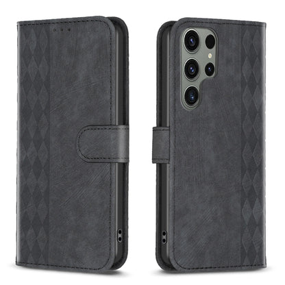 Plaid Embossed Leather Phone Case, For Samsung Galaxy A35, For Samsung Galaxy S24 Ultra 5G, For Samsung Galaxy A15, For Samsung Galaxy A25 5G, For Samsung Galaxy S23 5G, For Samsung Galaxy A55, For Samsung Galaxy S24+ 5G, For Samsung Galaxy S23 FE 5G  ...