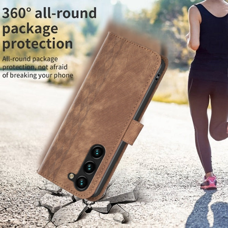 Plaid Embossed Leather Phone Case, For Samsung Galaxy S24 5G, For Samsung Galaxy S22 5G, For Samsung Galaxy S22+ 5G, For Samsung Galaxy S22 Ultra 5G, For Samsung Galaxy S21 5G, For Samsung Galaxy S21+ 5G, For Samsung Galaxy S21 Ultra 5G                ...