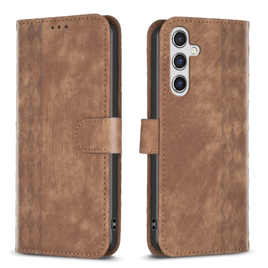 Plaid Embossed Leather Phone Case, For Samsung Galaxy A35, For Samsung Galaxy S24 Ultra 5G, For Samsung Galaxy A15, For Samsung Galaxy A25 5G, For Samsung Galaxy S23 5G, For Samsung Galaxy A55, For Samsung Galaxy S24+ 5G, For Samsung Galaxy S23 FE 5G  ...