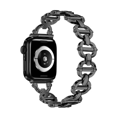 Ladder Buckle Metal Watch Band, For Apple Watch Ultra 49mm, For Apple Watch 8 41mm, For Apple Watch 8 45mm, For Apple Watch SE 2022 40mm, For Apple Watch SE 2022 44mm, For Apple Watch 7 41mm, For Apple Watch 7 45mm, For Apple Watch SE 40mm             ...