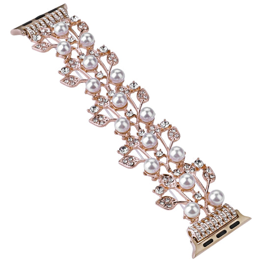 Four-leaf Bead Metal Watch Band, For Apple Watch 6 40mm, For Apple Watch 6 44mm, For Apple Watch 5 44mm, For Apple Watch 5 40mm, For Apple Watch 4 44mm, For Apple Watch 4 40mm, For Apple Watch 3 38mm, For Apple Watch 3 42mm, For Apple Watch 2 42mm     ...