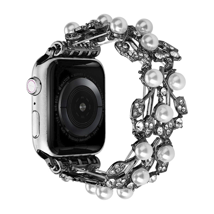 Four-leaf Bead Metal Watch Band, For Apple Watch Series 10 46mm, For Apple Watch Series 10 42mm, For Apple Watch SE 2023 44mm, For Apple Watch SE 2023 40mm, For Apple Watch Ultra 2 49mm, For Apple Watch 9 45mm, For Apple Watch 9 41mm                   ...