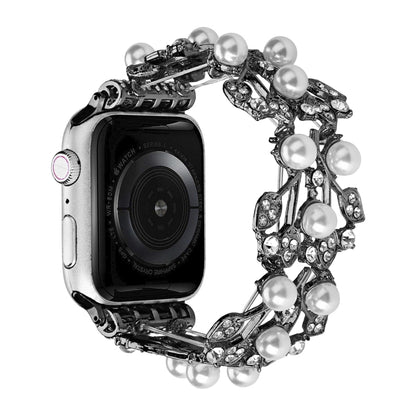 Four-leaf Bead Metal Watch Band, For Apple Watch Series 10 46mm, For Apple Watch Series 10 42mm, For Apple Watch SE 2023 44mm, For Apple Watch SE 2023 40mm, For Apple Watch Ultra 2 49mm, For Apple Watch 9 45mm, For Apple Watch 9 41mm                   ...
