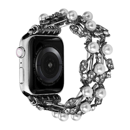 Four-leaf Bead Metal Watch Band, For Apple Watch Series 10 46mm, For Apple Watch Series 10 42mm, For Apple Watch SE 2023 44mm, For Apple Watch SE 2023 40mm, For Apple Watch Ultra 2 49mm, For Apple Watch 9 45mm, For Apple Watch 9 41mm                   ...