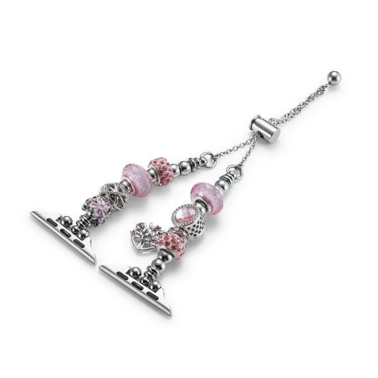 Bead Bracelet Metal Watch Band, For Apple Watch 8 45mm, For Apple Watch SE 2022 40mm, For Apple Watch SE 2022 44mm, For Apple Watch 7 41mm, For Apple Watch 7 45mm, For Apple Watch SE 40mm, For Apple Watch SE 44mm, For Apple Watch 6 40mm                ...