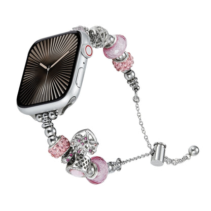 Bead Bracelet Metal Watch Band, For Apple Watch Series 10 46mm, For Apple Watch Series 10 42mm, For Apple Watch SE 2023 44mm, For Apple Watch SE 2023 40mm, For Apple Watch Ultra 2 49mm, For Apple Watch 9 45mm, For Apple Watch 9 41mm                    ...