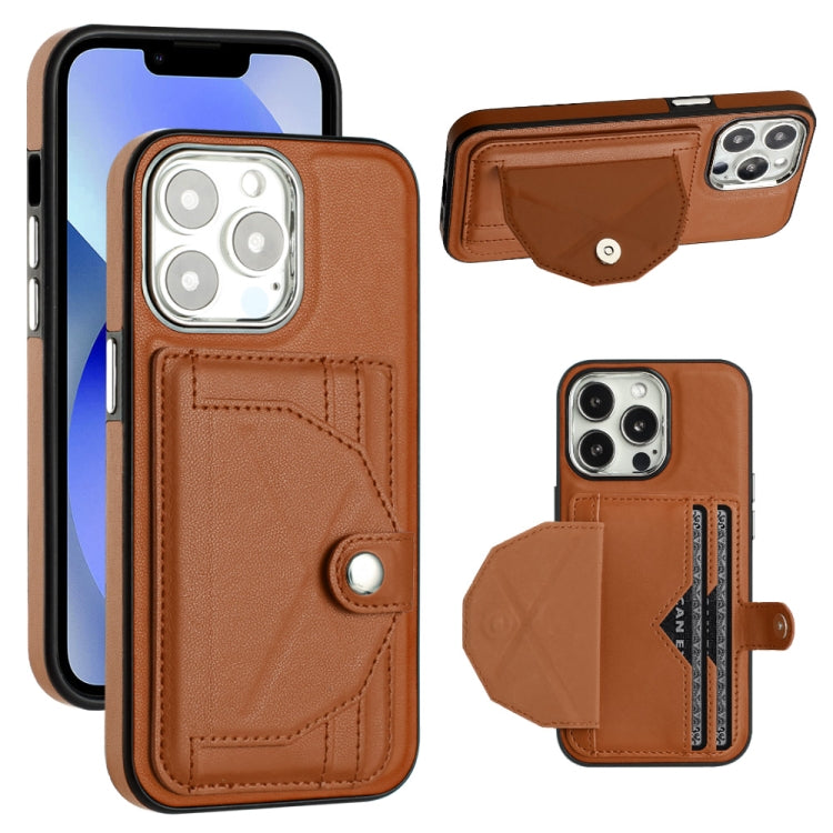 Shockproof Leather Phone Case with Card Holder, For iPhone 13, For iPhone 13 Pro, For iPhone 13 Pro Max, For iPhone 12 / 12 Pro, For iPhone 12 Pro Max, For iPhone 11, For iPhone 11 Pro, For iPhone 11 Pro Max
