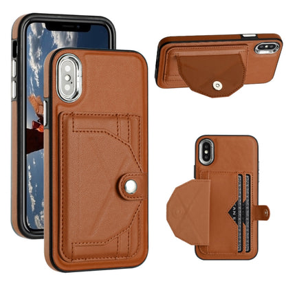 Shockproof Leather Phone Case with Card Holder, For iPhone XS Max, For iPhone XR, For iPhone X / XS, For iPhone SE 2022/SE 2020/6/7/8, For iPhone 6 Plus/7 Plus/8 Plus