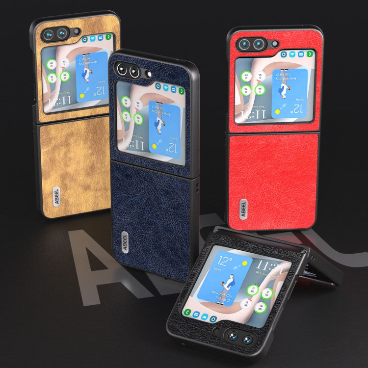 ABEEL Retro Litchi Texture PU Phone Case, For Samsung Galaxy Z Flip5, For Samsung Galaxy Z Fold5