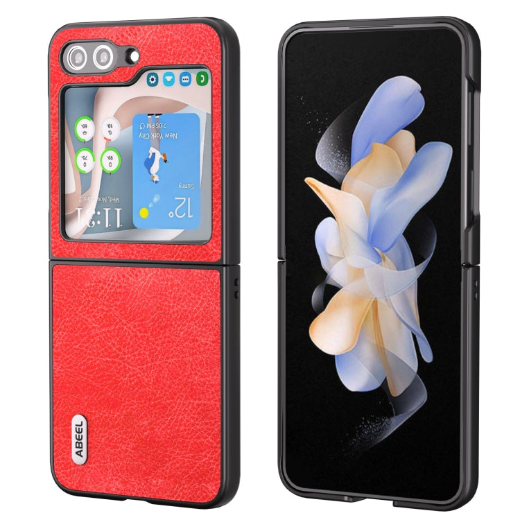 ABEEL Retro Litchi Texture PU Phone Case, For Samsung Galaxy Z Flip5, For Samsung Galaxy Z Fold5