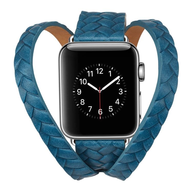 Top-grain Leather Embossed Crown Watchband, For Apple Watch Series 5 & 4 40mm / 3& 2 & 1 38mm, For Apple Watch Series 8&7 45mm / SE 2&6&SE&5&4 44mm / 3&2&1 42mm, For Apple Watch Series 7 45mm / 6 & SE & 5 & 4 44mm / 3 & 2 & 1 42mm