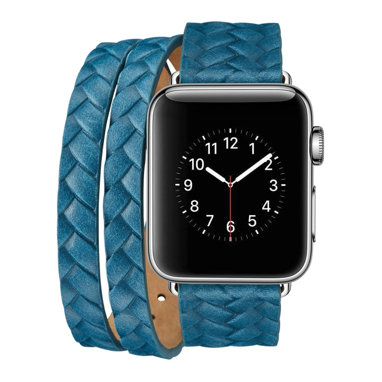 Top-grain Leather Embossed Crown Watchband, For Apple Watch Series 5 & 4 40mm / 3& 2 & 1 38mm, For Apple Watch Series 8&7 45mm / SE 2&6&SE&5&4 44mm / 3&2&1 42mm, For Apple Watch Series 7 45mm / 6 & SE & 5 & 4 44mm / 3 & 2 & 1 42mm