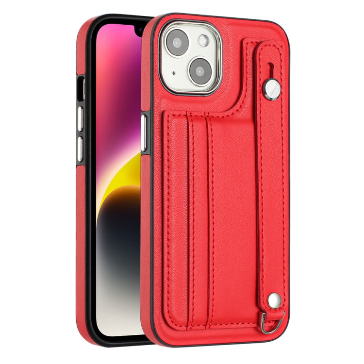 Shockproof Leather Phone Case with Wrist Strap, For iPhone 13, For iPhone 13 Pro, For iPhone 13 Pro Max, For iPhone 12 / 12 Pro, For iPhone 12 Pro Max, For iPhone 11, For iPhone 11 Pro, For iPhone 11 Pro Max