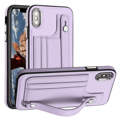 Shockproof Leather Phone Case with Wrist Strap, For iPhone XS Max, For iPhone XR, For iPhone X / XS, For iPhone SE 2022/SE 2020/6/7/8, For iPhone 6 Plus/7 Plus/8 Plus