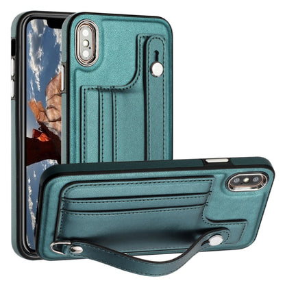 Shockproof Leather Phone Case with Wrist Strap, For iPhone XS Max, For iPhone XR, For iPhone X / XS, For iPhone SE 2022/SE 2020/6/7/8, For iPhone 6 Plus/7 Plus/8 Plus
