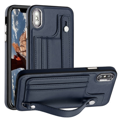 Shockproof Leather Phone Case with Wrist Strap, For iPhone XS Max, For iPhone XR, For iPhone X / XS, For iPhone SE 2022/SE 2020/6/7/8, For iPhone 6 Plus/7 Plus/8 Plus