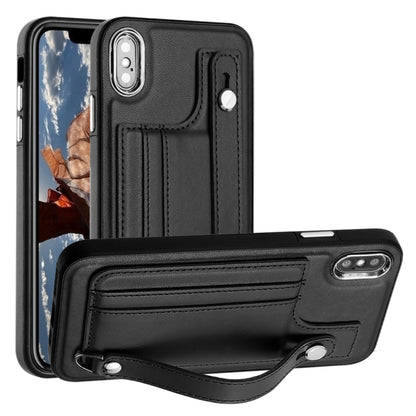Shockproof Leather Phone Case with Wrist Strap, For iPhone XS Max, For iPhone XR, For iPhone X / XS, For iPhone SE 2022/SE 2020/6/7/8, For iPhone 6 Plus/7 Plus/8 Plus