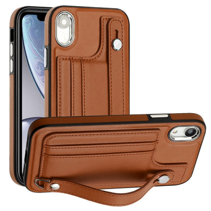 Shockproof Leather Phone Case with Wrist Strap, For iPhone XS Max, For iPhone XR, For iPhone X / XS, For iPhone SE 2022/SE 2020/6/7/8, For iPhone 6 Plus/7 Plus/8 Plus