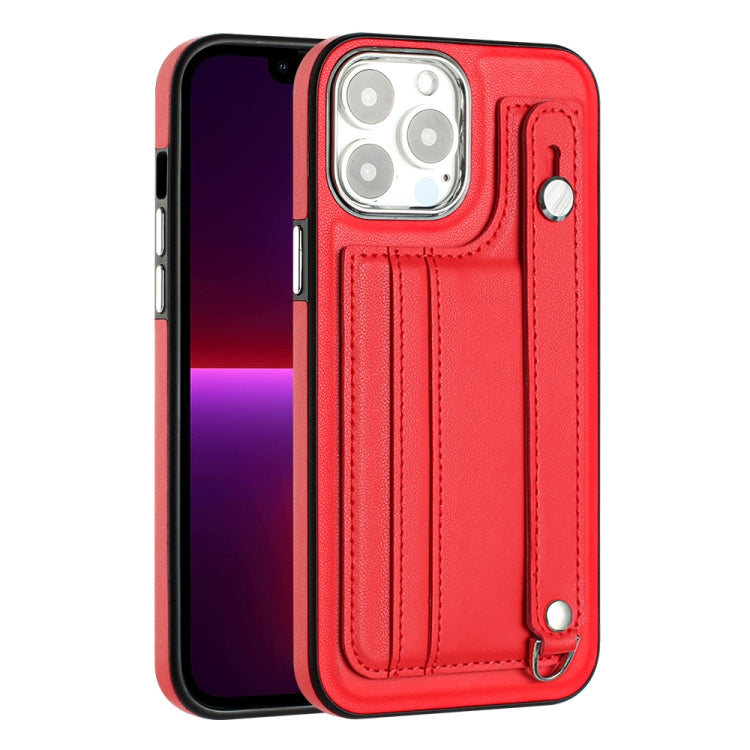 Shockproof Leather Phone Case with Wrist Strap, For iPhone 15 Pro Max, For iPhone 14, For iPhone 14 Plus, For iPhone 15 Pro, For iPhone 15 Plus, For iPhone 14 Pro, For iPhone 15, For iPhone 14 Pro Max