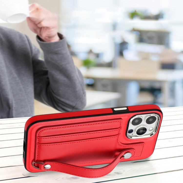 Shockproof Leather Phone Case with Wrist Strap, For iPhone 15 Pro Max, For iPhone 14, For iPhone 14 Plus, For iPhone 15 Pro, For iPhone 15 Plus, For iPhone 14 Pro, For iPhone 14 Pro Max, For iPhone 15