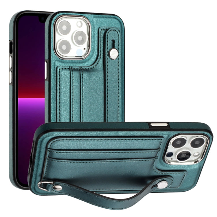 Shockproof Leather Phone Case with Wrist Strap, For iPhone 15 Pro Max, For iPhone 14, For iPhone 14 Plus, For iPhone 15 Pro, For iPhone 15 Plus, For iPhone 14 Pro, For iPhone 14 Pro Max, For iPhone 15