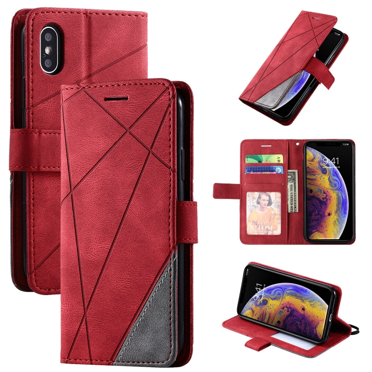 Skin Feel Splicing Horizontal Flip Leather Case with Holder & Card Slots & Wallet & Photo Frame, For iPhone XS / X, For iPhone 6 Plus, For iPhone 6, For iPhone 7 Plus, For iPhone 11, For iPhone 11 Pro, For iPhone 11 Pro Max                             ...