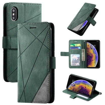 Skin Feel Splicing Horizontal Flip Leather Case with Holder & Card Slots & Wallet & Photo Frame, For iPhone XS / X, For iPhone 6 Plus, For iPhone 6, For iPhone 7 Plus, For iPhone 11, For iPhone 11 Pro, For iPhone 11 Pro Max                             ...
