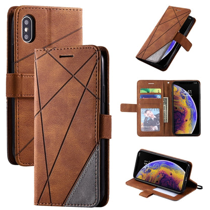 Skin Feel Splicing Horizontal Flip Leather Case with Holder & Card Slots & Wallet & Photo Frame, For iPhone XS / X, For iPhone 6 Plus, For iPhone 6, For iPhone 7 Plus, For iPhone 11, For iPhone 11 Pro, For iPhone 11 Pro Max                             ...