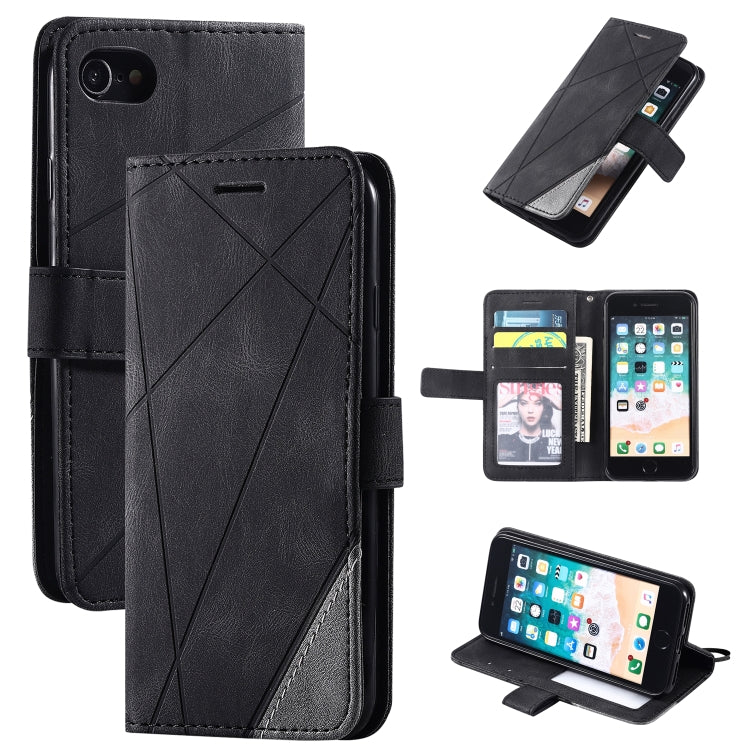 Skin Feel Splicing Horizontal Flip Leather Case with Holder & Card Slots & Wallet & Photo Frame, For iPhone XS / X, For iPhone 6 Plus, For iPhone 6, For iPhone 7 Plus, For iPhone 11, For iPhone 11 Pro, For iPhone 11 Pro Max                             ...