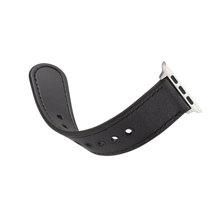 Single Buckle TPU+ Genuine Leather Watchband, For Apple Watch Series 7 41mm / 6 & SE & 5 & 4 40mm / 3 & 2 & 1 38mm, For Apple Watch Series 7 45mm / 6 & SE & 5 & 4 44mm / 3 & 2 & 1 42mm, For Apple Watch Series 8&7 41mm / SE 2&6&SE&5&4 40mm / 3&2&1 38mm ...