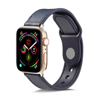 Single Buckle TPU+ Genuine Leather Watchband, For Apple Watch Series 7 41mm / 6 & SE & 5 & 4 40mm / 3 & 2 & 1 38mm, For Apple Watch Series 7 45mm / 6 & SE & 5 & 4 44mm / 3 & 2 & 1 42mm, For Apple Watch Series 8&7 41mm / SE 2&6&SE&5&4 40mm / 3&2&1 38mm ...