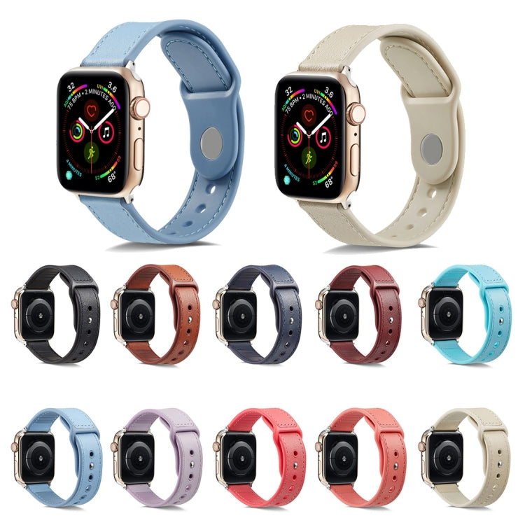 Single Buckle TPU+ Genuine Leather Watchband, For Apple Watch Series 7 41mm / 6 & SE & 5 & 4 40mm / 3 & 2 & 1 38mm, For Apple Watch Series 7 45mm / 6 & SE & 5 & 4 44mm / 3 & 2 & 1 42mm, For Apple Watch Series 8&7 41mm / SE 2&6&SE&5&4 40mm / 3&2&1 38mm ...