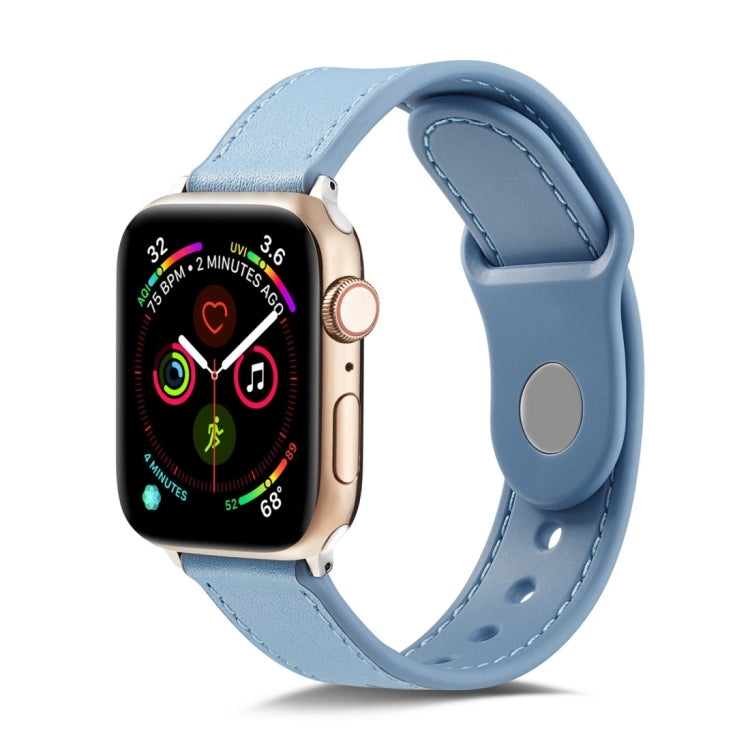 Single Buckle TPU+ Genuine Leather Watchband, For Apple Watch Series 7 41mm / 6 & SE & 5 & 4 40mm / 3 & 2 & 1 38mm, For Apple Watch Series 7 45mm / 6 & SE & 5 & 4 44mm / 3 & 2 & 1 42mm, For Apple Watch Series 8&7 41mm / SE 2&6&SE&5&4 40mm / 3&2&1 38mm ...