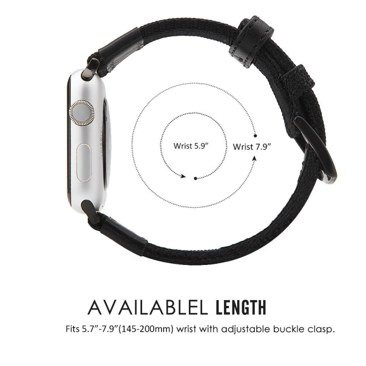 Nylon Watchband, For Apple Watch Series 7 41mm / 6 & SE & 5 & 4 40mm / 3 & 2 & 1 38mm