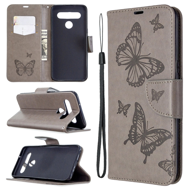 Two Butterflies Embossing Pattern Horizontal Flip Leather Case with Holder & Card Slot & Wallet & Lanyard, For LG K61, For Nokia 1.3, For Samsung Galaxy A31