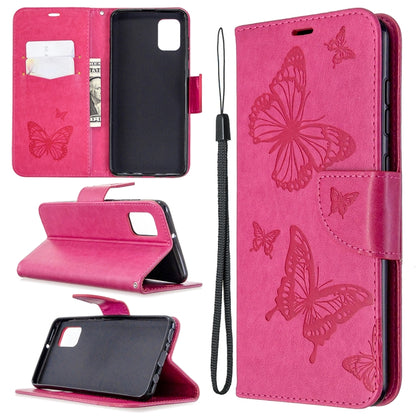 Two Butterflies Embossing Pattern Horizontal Flip Leather Case with Holder & Card Slot & Wallet & Lanyard, For LG K61, For Nokia 1.3, For Samsung Galaxy A31