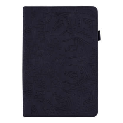 Calf Pattern Double Folding Design Embossed Leather Case with  Holder & Card Slots & Pen Slot &   Elastic Band, For Samsung Galaxy Tab S6 Lite