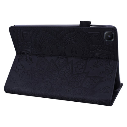 Calf Pattern Double Folding Design Embossed Leather Case with  Holder & Card Slots & Pen Slot &   Elastic Band, For Samsung Galaxy Tab S6 Lite