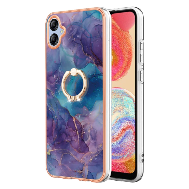 Electroplating Marble Dual-side IMD Phone Case with Ring, For Samsung Galaxy A15 5G, For Samsung Galaxy A55, For Samsung Galaxy A35, For Samsung Galaxy S24 Ultra 5G, For Samsung Galaxy S24+ 5G, For Samsung Galaxy S24 5G, For Samsung Galaxy A05         ...