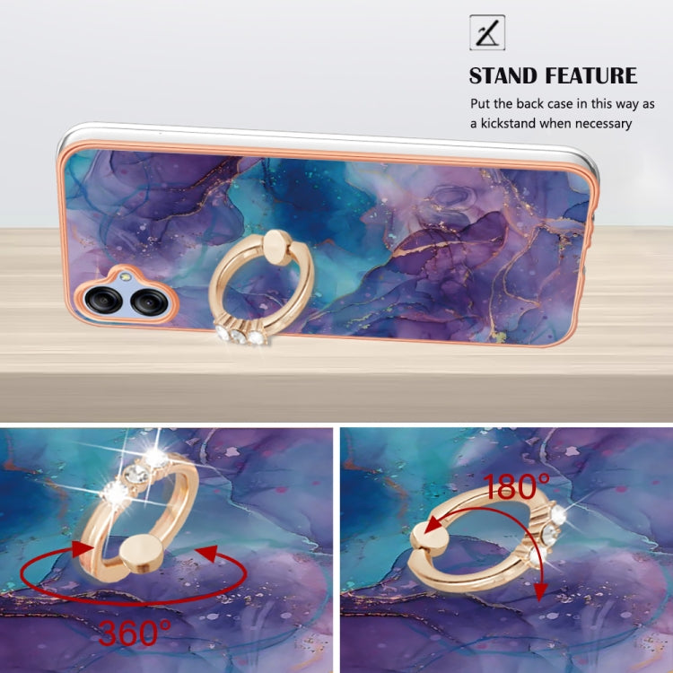 Electroplating Marble Dual-side IMD Phone Case with Ring, For Samsung Galaxy A15 5G, For Samsung Galaxy A55, For Samsung Galaxy A35, For Samsung Galaxy S24 Ultra 5G, For Samsung Galaxy S24+ 5G, For Samsung Galaxy S24 5G, For Samsung Galaxy A05         ...