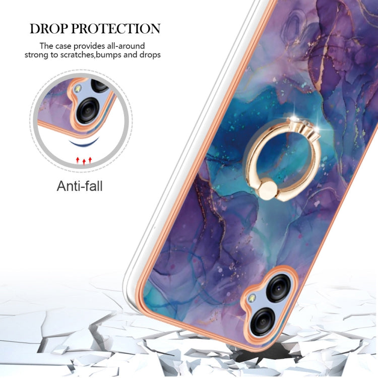 Electroplating Marble Dual-side IMD Phone Case with Ring, For Samsung Galaxy A15 5G, For Samsung Galaxy A55, For Samsung Galaxy A35, For Samsung Galaxy S24 Ultra 5G, For Samsung Galaxy S24+ 5G, For Samsung Galaxy S24 5G, For Samsung Galaxy A05         ...