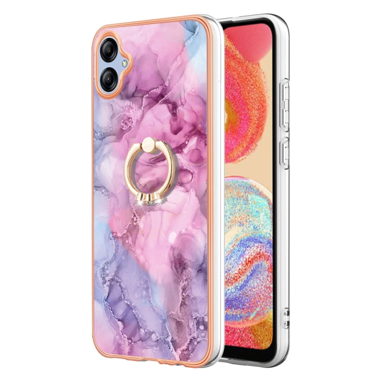 Electroplating Marble Dual-side IMD Phone Case with Ring, For Samsung Galaxy A15 5G, For Samsung Galaxy A55, For Samsung Galaxy A35, For Samsung Galaxy S24 Ultra 5G, For Samsung Galaxy S24+ 5G, For Samsung Galaxy S24 5G, For Samsung Galaxy A05         ...