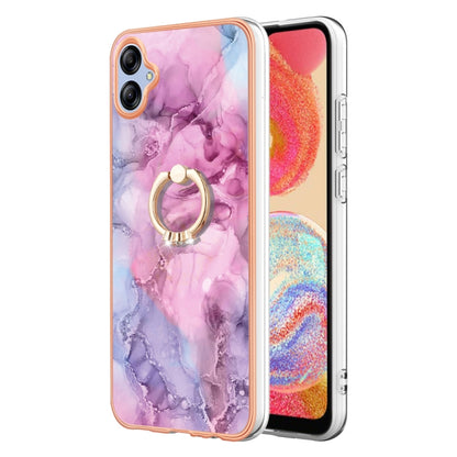 Electroplating Marble Dual-side IMD Phone Case with Ring, For Samsung Galaxy A15 5G, For Samsung Galaxy A55, For Samsung Galaxy A35, For Samsung Galaxy S24 Ultra 5G, For Samsung Galaxy S24+ 5G, For Samsung Galaxy S24 5G, For Samsung Galaxy A05         ...