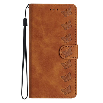 Seven Butterflies Embossed Leather Phone Case, For iPhone 14 Pro Max, For iPhone 13 Pro Max, For iPhone 13 Pro, For iPhone 13, For iPhone 13 mini, For iPhone 12, For iPhone 12 Pro Max, For iPhone 12 Pro