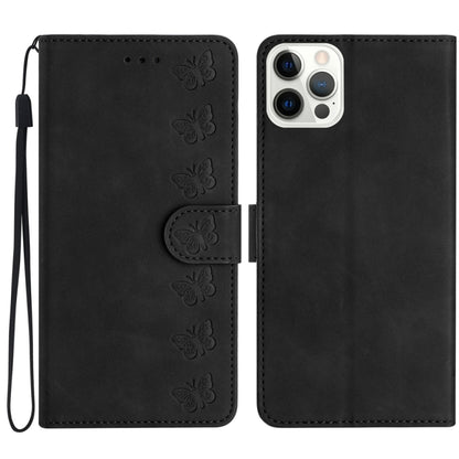 Seven Butterflies Embossed Leather Phone Case, For iPhone 14 Pro Max, For iPhone 13 Pro Max, For iPhone 13 Pro, For iPhone 13, For iPhone 13 mini, For iPhone 12, For iPhone 12 Pro Max, For iPhone 12 Pro
