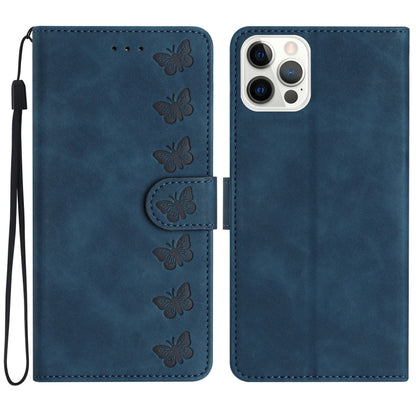 Seven Butterflies Embossed Leather Phone Case, For iPhone 16e / 17e, For iPhone 17 Pro Max, For iPhone 17 Pro, For iPhone 17, For iPhone Air, For iPhone 16 Pro Max, For iPhone 16 Pro, For iPhone 16 Plus