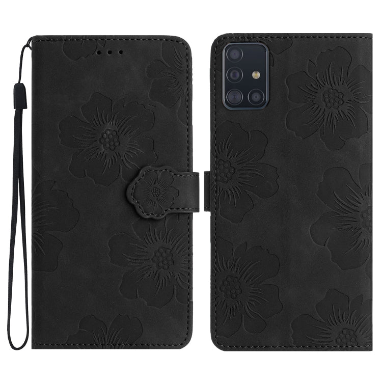 Flower Embossing Pattern Leather Phone Case, For Samsung Galaxy A42 5G, For Samsung Galaxy A50, For Samsung Galaxy A51 4G, For Samsung Galaxy A52 5G, For Samsung Galaxy A53 5G, For Samsung Galaxy A54 5G, For Samsung Galaxy A70, For Samsung Galaxy A71 4...