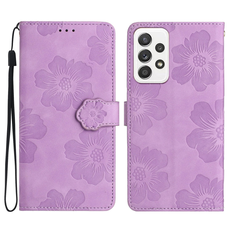 Flower Embossing Pattern Leather Phone Case, For Samsung Galaxy A73 5G, For Samsung Galaxy M23, For Samsung Galaxy M32, For Samsung Galaxy M52, For Samsung Galaxy M53